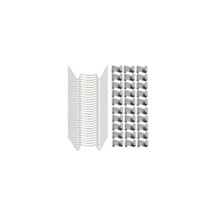 120 db rozsdamentes acél klipsz üvegház üveghez, ezüst, 100mm