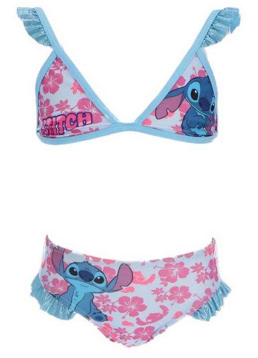 Disney Lilo Stitch, Детски бански костюм бикини с хибискус, Многоцветен