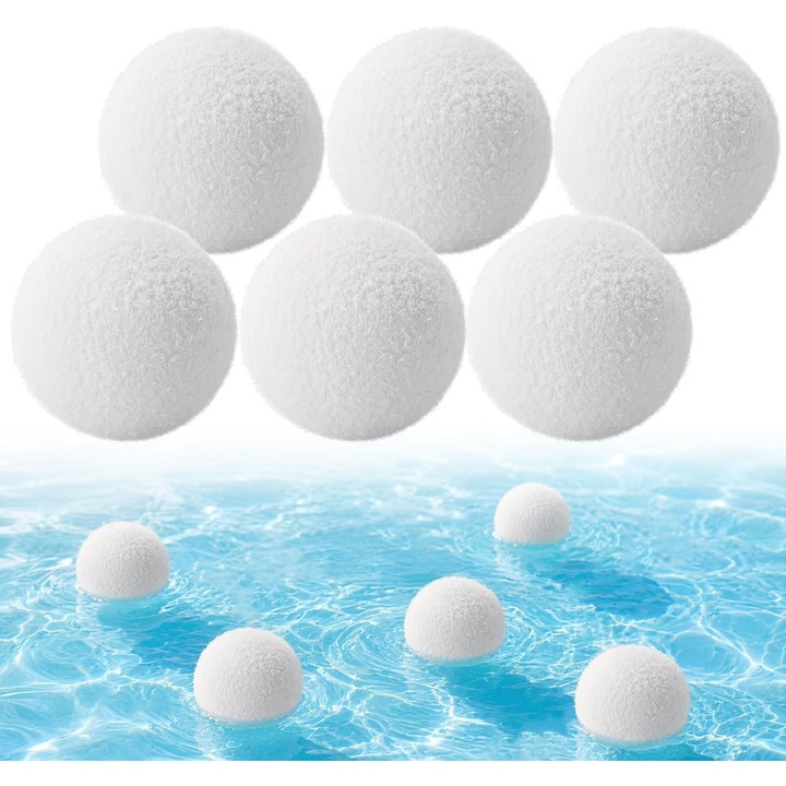 6 bucati absorbant de spuma pentru cada cu hidromasaj, bila absorbanta de spuma pentru spuma din cazile cu hidromasaj si piscine, bile reutilizabile pentru curatarea piscinelor, accesorii pentru piscine pentru curatarea piscinelor, cazilor si spa-urilor