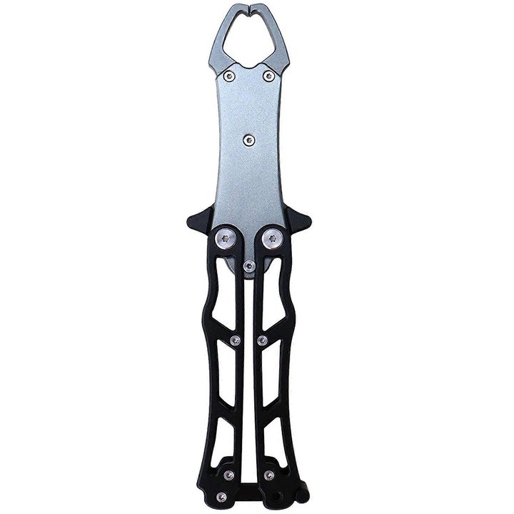 Cleste pescuit pliabil aluminiu, gri negru, 11.5x4.6cm