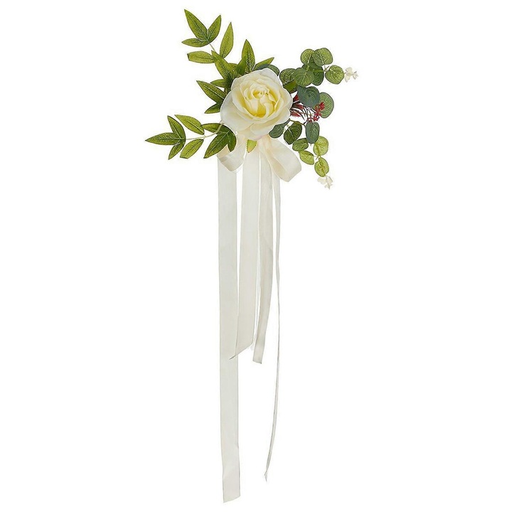 Floare artificiala galbena decor scaun 46x27cm set 1 buc