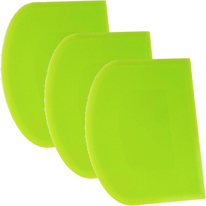 Set 3 raclete aluat flexibile, plastic PE, verde, 12x9.5cm