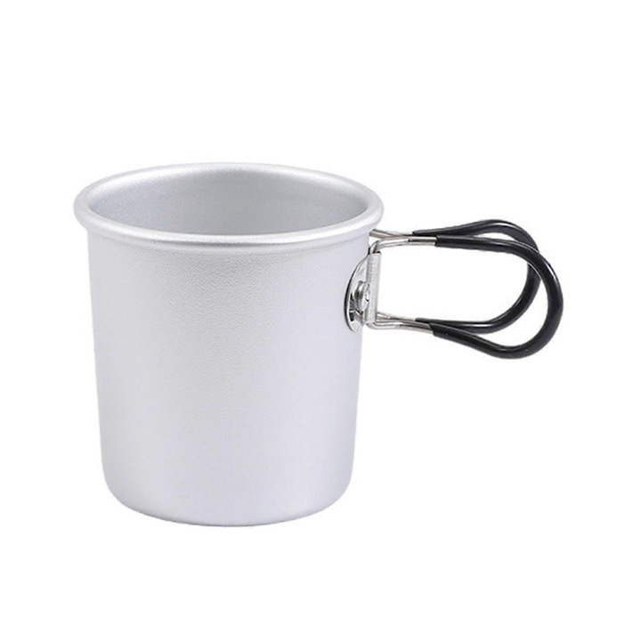 Pahar camping aluminiu pliabil portocaliu 6.5x6.5cm