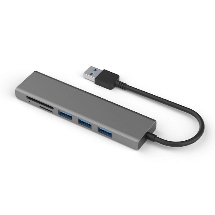 USB 3.0 хъб, алуминиев, 4 порта, 28.4x113.41mm