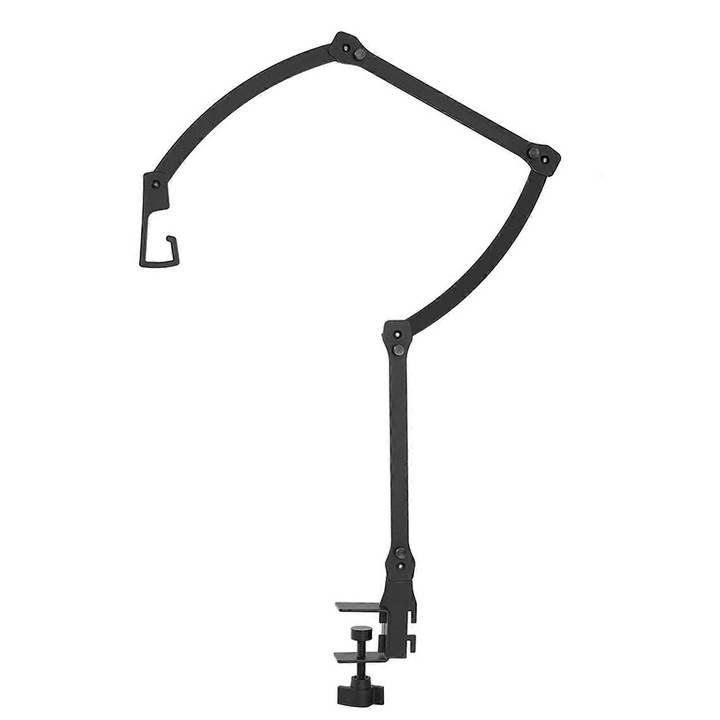 Suport lampa camping pliabil, fier, reglabil 82cm, negru