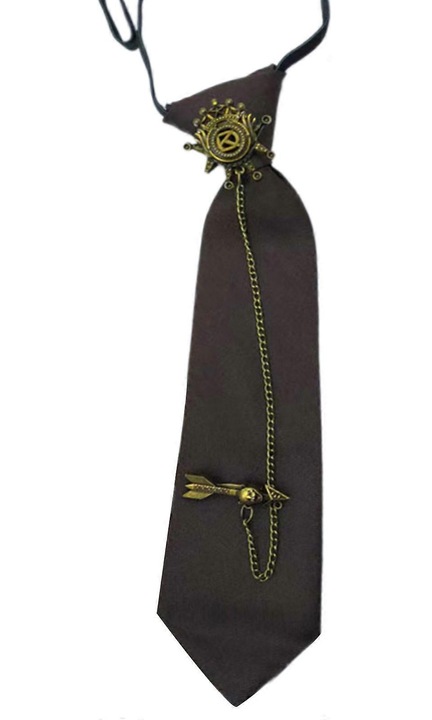 Cravata fara nod, poliester, ajustabila, neagra, 28cm