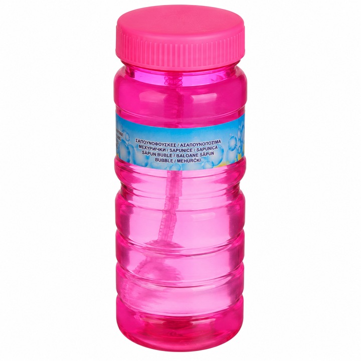 Неоново розови сапунени балони, 118 ml, прозрачна бутилка