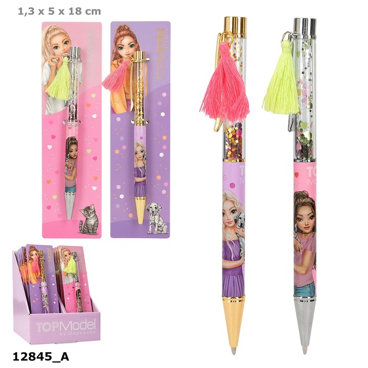 Химикалка с конфети 1бр микс Top Model 12845A