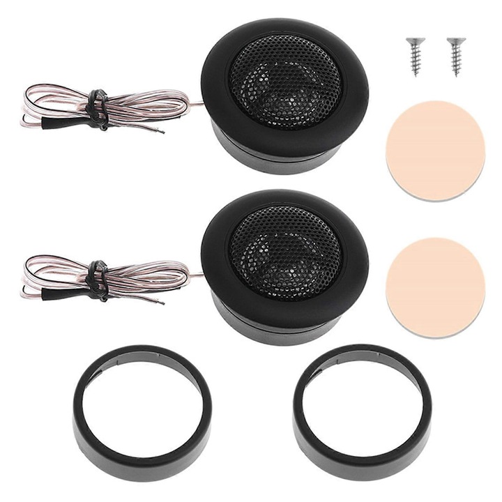Set difuzoare auto tweeter, negru, 67x25mm, 12V, 35W, 4Ω, 91dB
