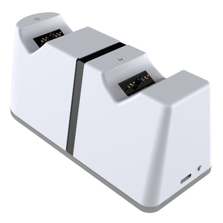 Statie incarcare duala pentru controllere wireless, minimalist, negru