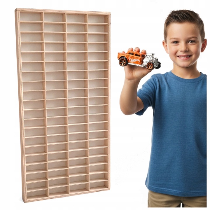 Raft perete Sklejkowo 80 locuri organizator masinute lemn 40x78x4,2cm