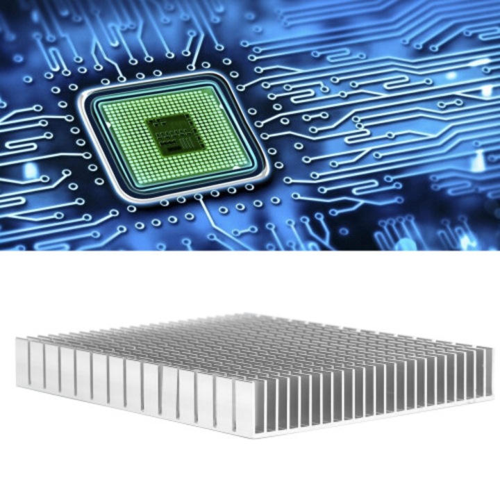Alumínium hűtőborda 150x120x20mm fehér CPU erősítő PCB-hez