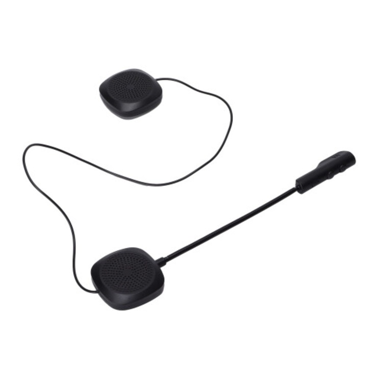 Bluetooth sisakbeszélő motorkerékpárhoz, 8 óra, fekete, 180mAh, 30m hatótávolság