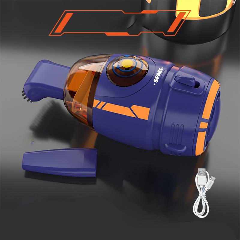 Aspirator de birou mini, USB reincarcabil, lumina de noapte, design racheta, portabil