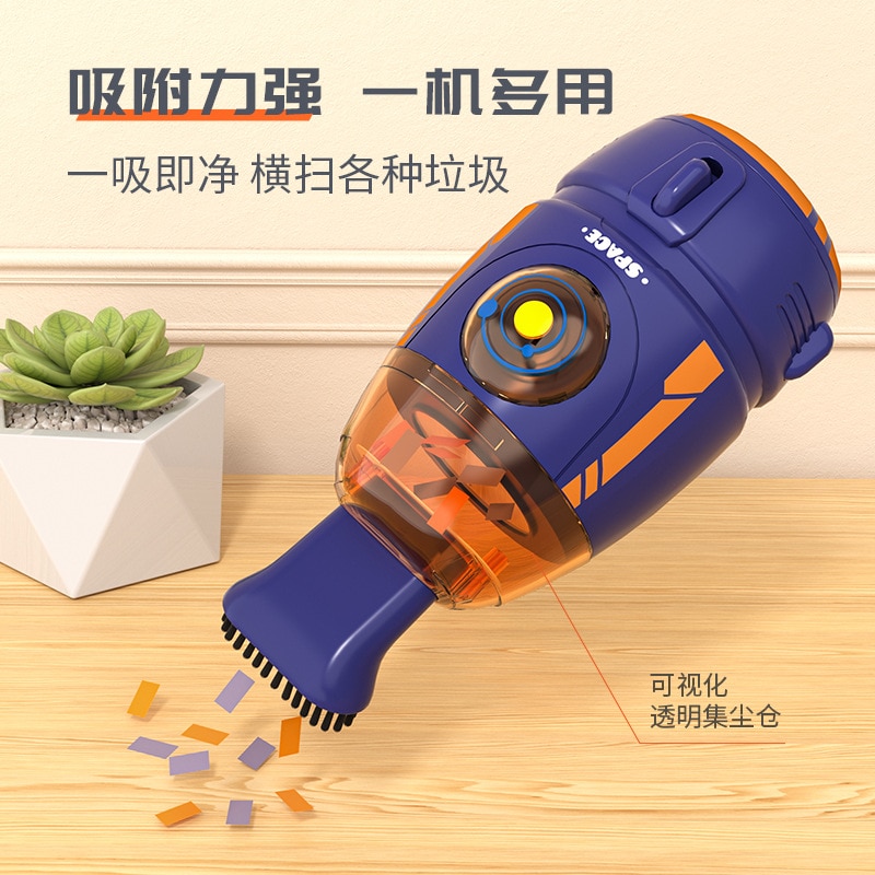 Aspirator de birou mini, USB reincarcabil, lumina de noapte, design racheta, portabil