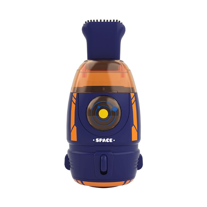 Aspirator de birou mini, USB reincarcabil, lumina de noapte, design racheta, portabil