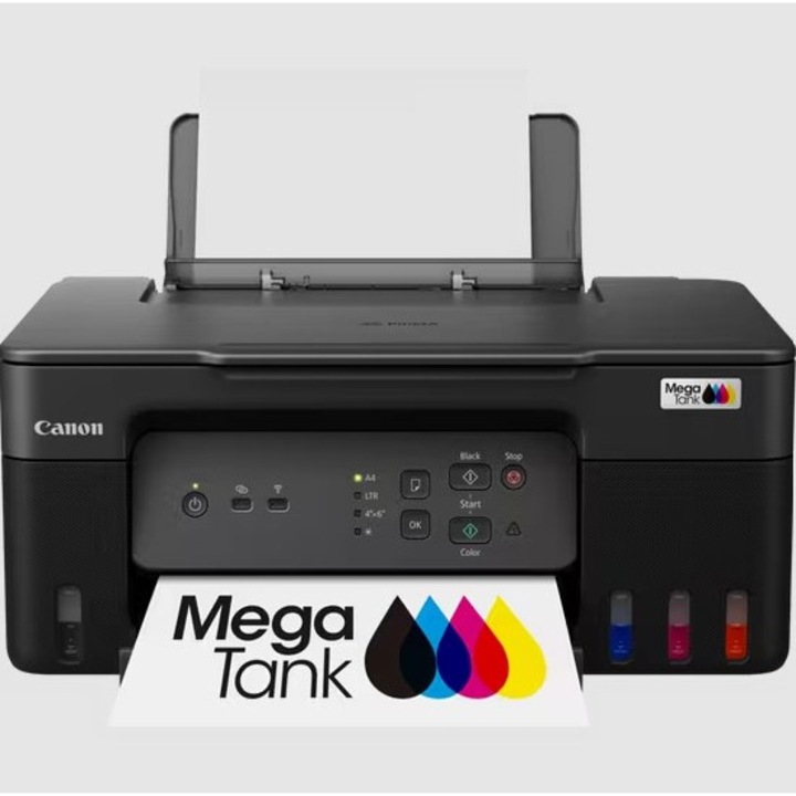 Многофункционален мастиленоструен цветен принтер CANON Pixma G3430 CISS, A4, Печат, Сканиране, Копиране, До 11ipm моно/6ipm цветно, До 4800 x 1200 dpi, USB Hi-Speed (USB-B), Wi-Fi (Canon PRINT), Черен