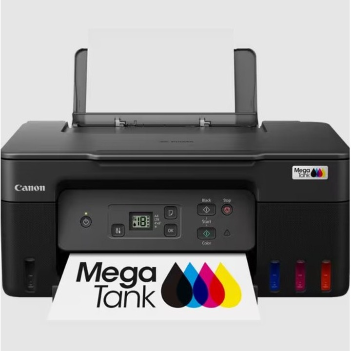 Multifunctional inkjet color CANON Pixma G2470 CISS, A4, imprimare, scanare, copiere, pana la 11ipm mono/6ipm color, ecran LCD 1.2", pana la 4800 x 1200 dpi, USB Hi-Speed (USB-B), Negru