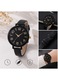 Luxury Black, Minimalist Elegant, Fekete női karóra, keskeny műbőr szíjjal