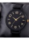 Luxury Black, Minimalist Elegant, Fekete női karóra, keskeny műbőr szíjjal