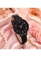 Luxury Black, Minimalist Elegant, Fekete női karóra, keskeny műbőr szíjjal