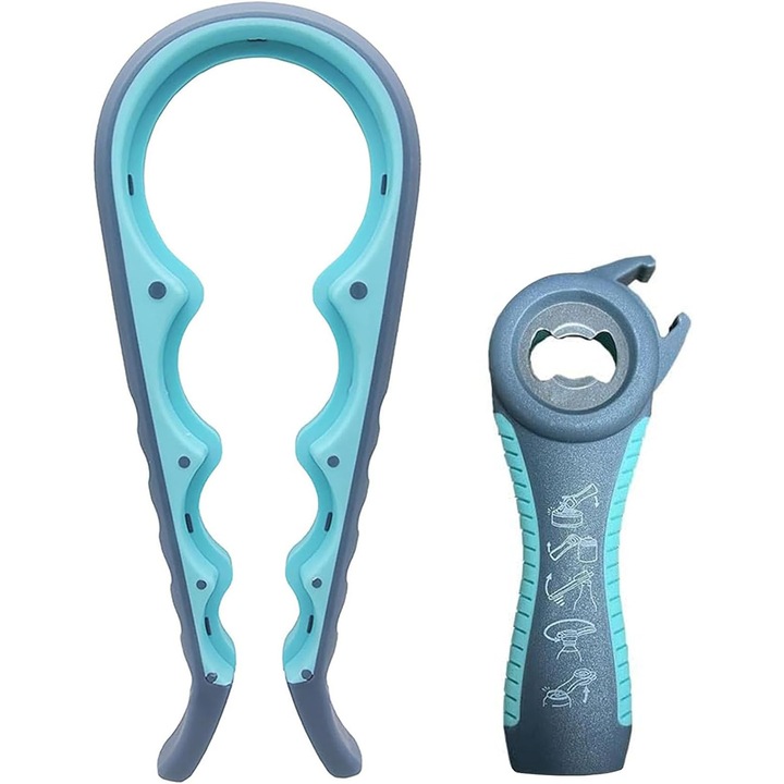 2 részes konzerv- és üvegnyitó készlet, ergonomikus, fekete