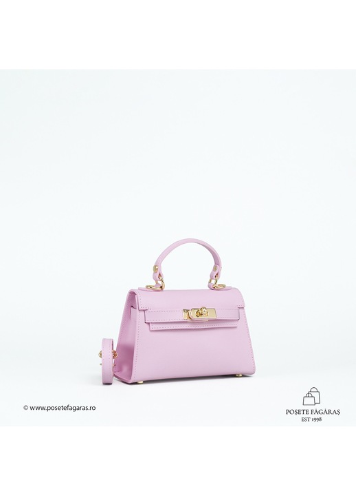 Poseta Piele Thea Baby - Roz Candy, Geanta Casual din Piele Naturala, Geanta, Genti