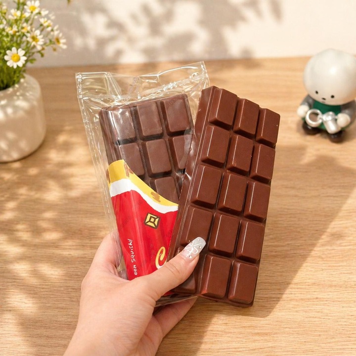 Скуиши играчка шоколад, сензорна, антистрес, кафява, компактна