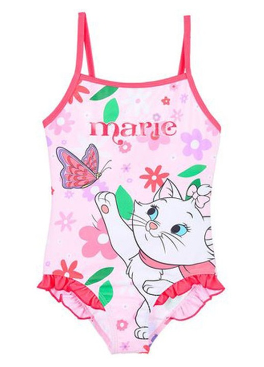 Бански костюм Disney Marie Cica Flowers Розов за деца, плуване, Многоцветен