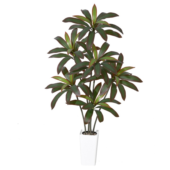 Dracaena műnövény, Bonsai, Élethű, Műanyag, Kültéri, Álló, L méret, Olajzöld