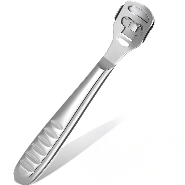 Instrument pedichiura, otel inoxidabil, 10 lame, exfoliant pentru calcaie, unisex