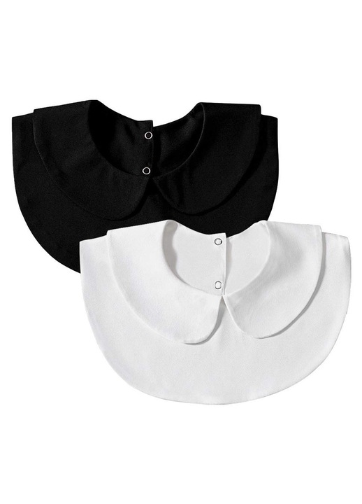 Guler detasabil fete, 2 piese, chiffon, alb, universal