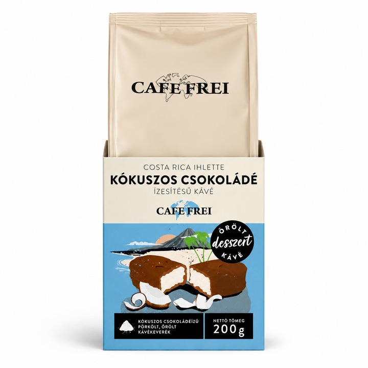 Cafe Frei – Cafea macinata aromatizata cu cocos si ciocolata 200 g