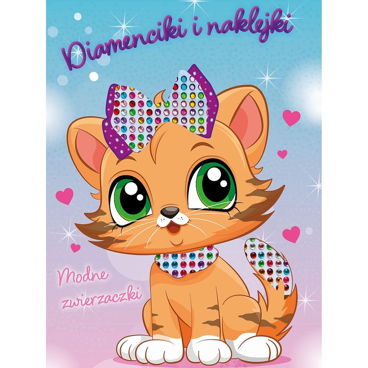 Modne Zwierzaczki Zeszyt z Naklejkami i Diamencikami dla dzieci