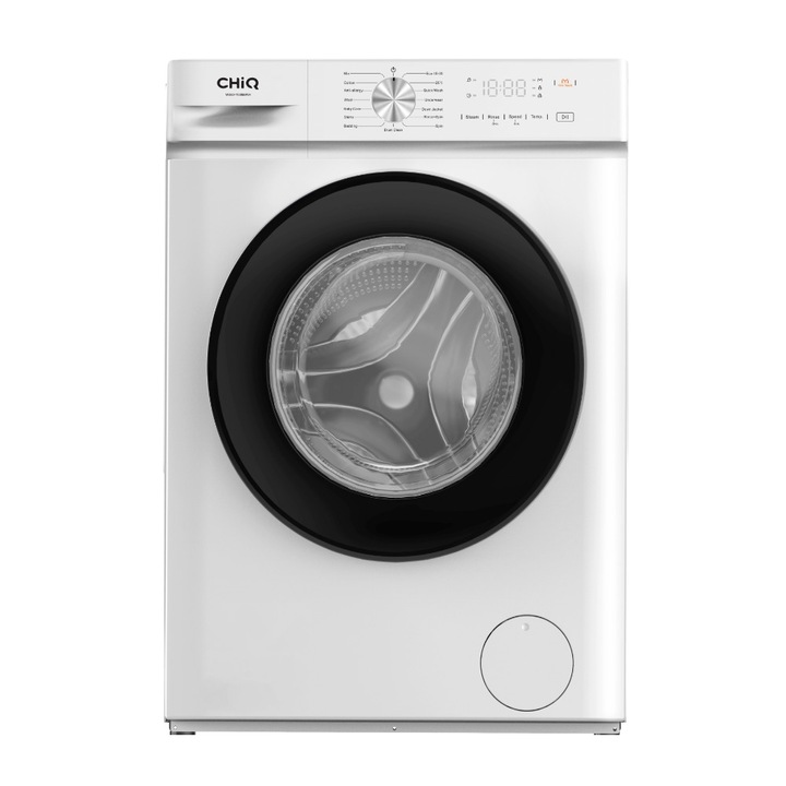 Masina de spalat rufe Slim CHiQ MG60-11386BWH, Inverter, Start intarziat, Aburi, 6 kg, 1100 rpm, Clasa A, Alba