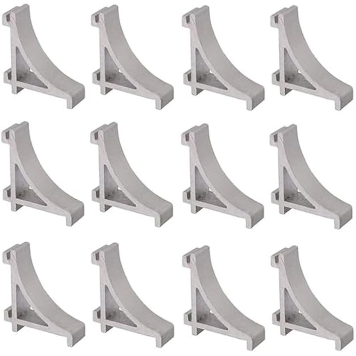 Set 12 cleme suport raft frigider aluminiu argintiu 5x2cm