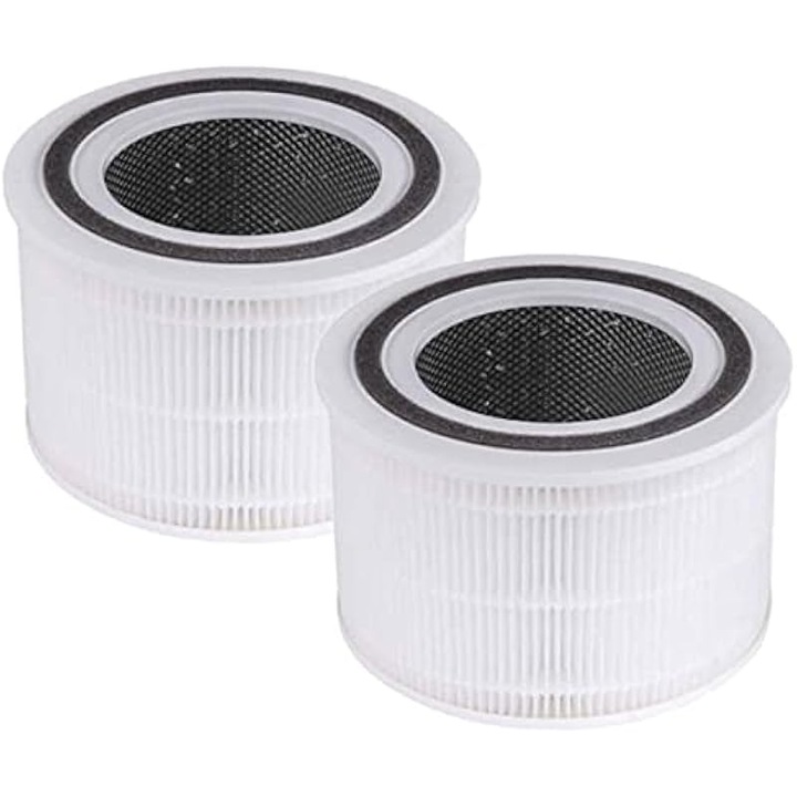 Set 2 filtre inlocuire purificator aer Core 300, HEPA adevarat, carbon activ, alb, standard