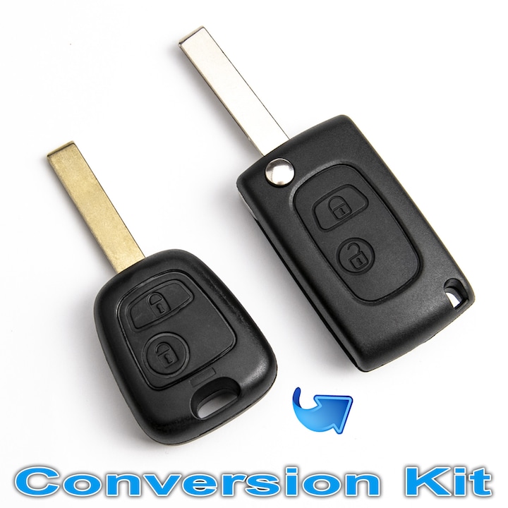 Kit de Conversie Cheie pentru Peugeot 106, 206, 207, 306, 307, Boxer, Expert, Partner, HU83, negru