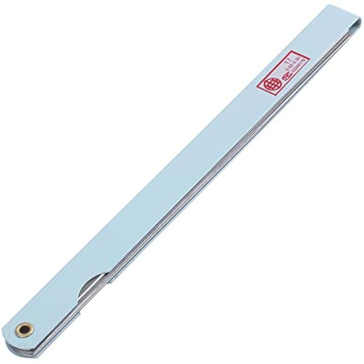 Készlet 17 vastagságmérő lap 0.02-1.0mm szürke fém 200mm