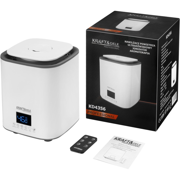 Ultrahangos párásító 3.1L 30W távirányító ionizáció aromaterápia higrométer LED (KD4356)
