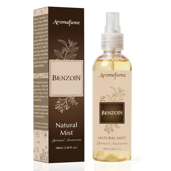 Aromafume Benzoin spray kamera, 100ml, vanília-fás illat, relaxáció & stresszoldó, alkoholmentes, vegán