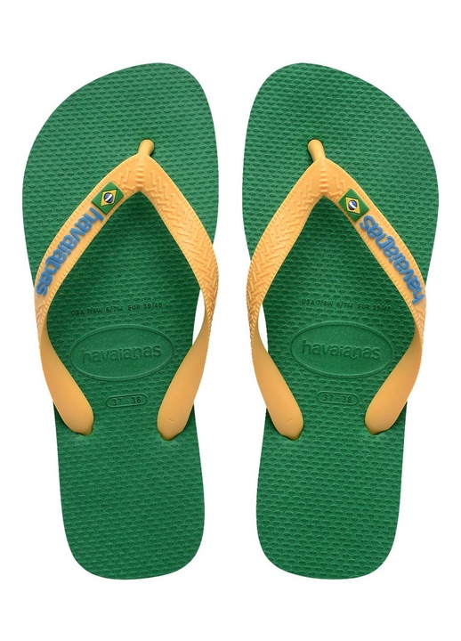 Джапанки Havaianas Brasil Logo, зелени/жълти, за мъже