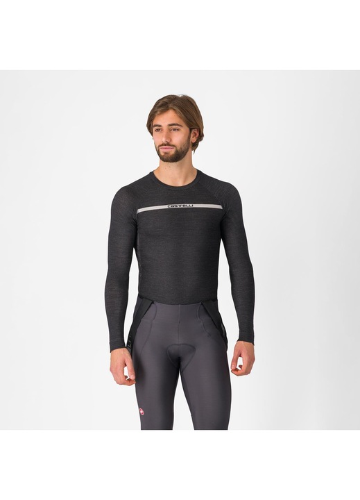Bluza de corp Castelli Merino Seamless, Negru, Negru