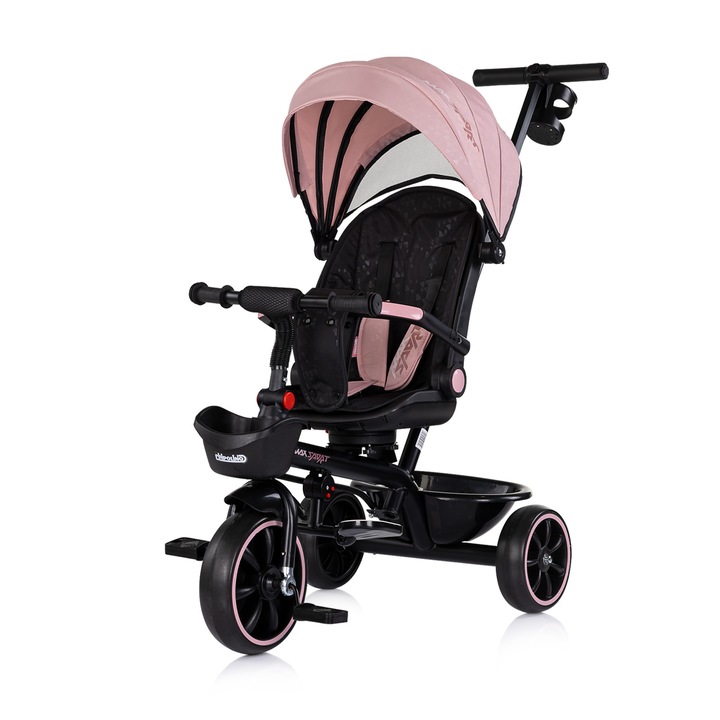 Триколка със сенник Chipolino Max Sport, Розова пудра