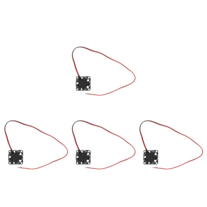 4 db mini 25mm fekete műanyag csendes ventilátor készlet PC CPU routerekhez