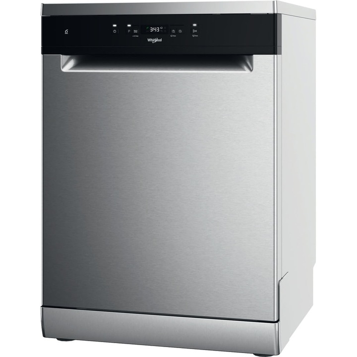 Mosogatógép, Whirlpool WH4FFA14BN6X, Szabadonálló, 8 Program, 14 Teríték, (A), Inox-Fekete