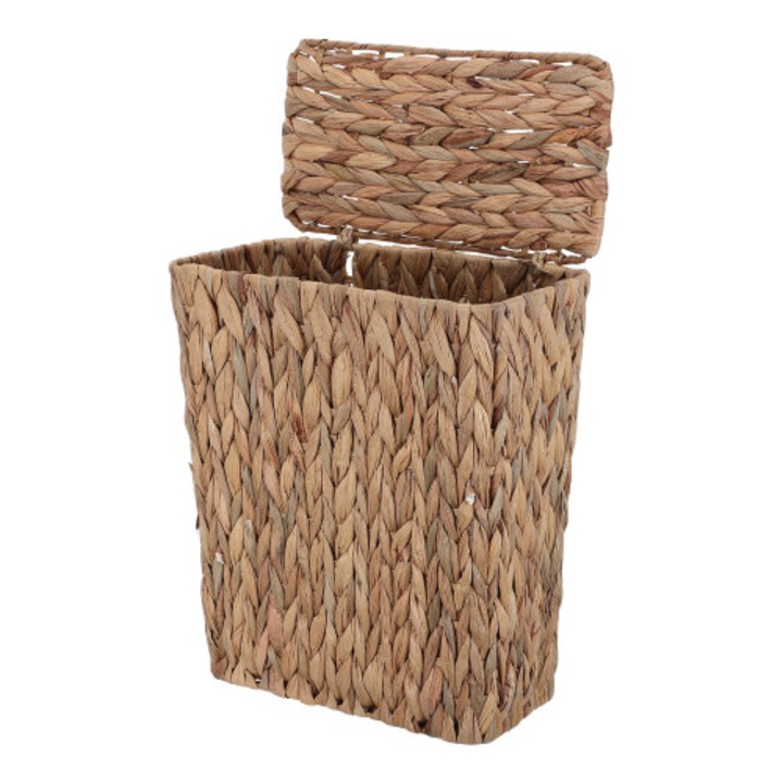 Cos depozitare din iarba impletita maro 35x30x16cm multifunctional