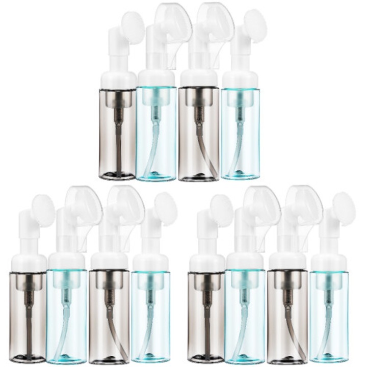 12 darabos utazó habadagoló készlet, műanyag, 60ml, többszínű, 15.8x3.5x3.5cm