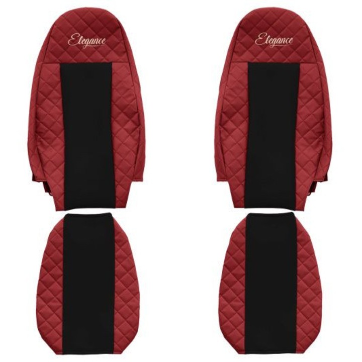 Husă scaun F-CORE FX01, roșu, piele matlasată, pentru Volvo, set 1