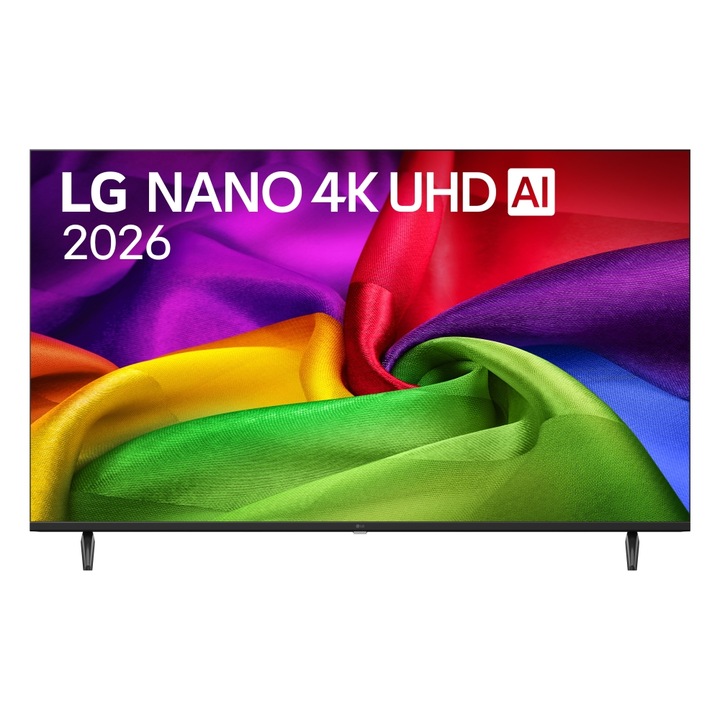 Телевизор LG 50NU800B3LC, 50" 4K HDR UHD, 3840x2160, DVB-T2/C/S2, AI Alpha 7, HDR 10, webOS 26, ThinQ AI, VRR, ALLM, HGiG, WiFi, Clear Voice, 4K Super Upscaling, Bluetooth 5.3, Hdmi e-ARC, CI, LAN, AirPlay2, AI Sound Pro, Google Cast, 2 Pole 50NU800B3LC